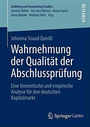 Wahrnehmung der Qualität der Abschlussprüfung: Eine Buch Springer Gabler - Bild 1 von 1