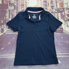 WONDER NATION Navy Blue Polo Shirt Girl's L 10-12 School Uniform Short Sleeve