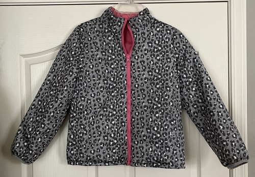 GAP KIDS Girls Reversible Cold Control Puffer Jacket-Pink/Leopard-Large - Picture 5 of 7