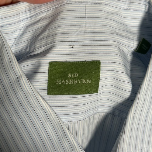Sid Mashburn Shirt Mens Size 16-33 Blue Striped Button Up Dress Long Sleeve - Picture 2 of 10