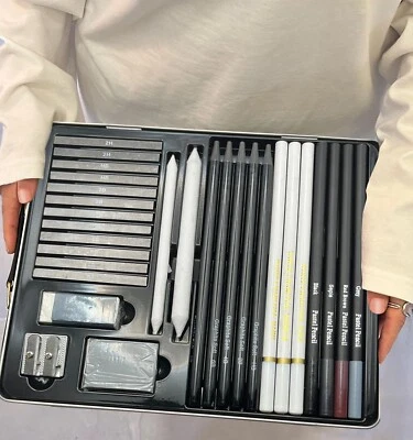 PSO Artist Professional Sketching Erasers Pens Charcoal Graphite Sticks Drawing Set