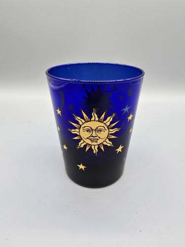Libbey CELESTIAL Cobalt Water Double Old Fashioned Rock Glas Mond/Stern UPC 4,5