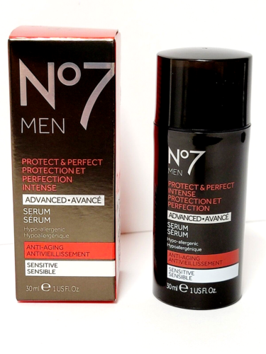 Lot of 2 No7 Men Protect & Perfect Intense Advanced Serum Anti-Aging Sensitive