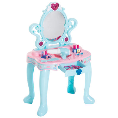 Tavolo da trucco in legno con accessori giocattolo per bambine