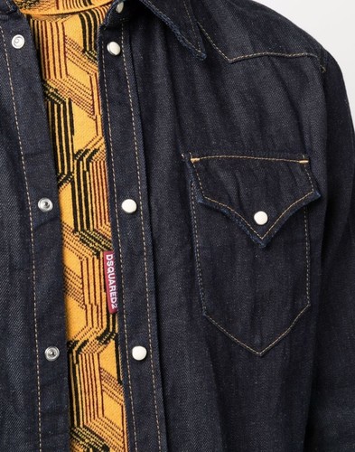 CAMISA VAQUERA DE CÁÑAMO OCCIDENTAL DSQUARED2 PARA HOMBRE HECHA EN ITALIA S74DM0636S30825470 - Imagen 5 de 5