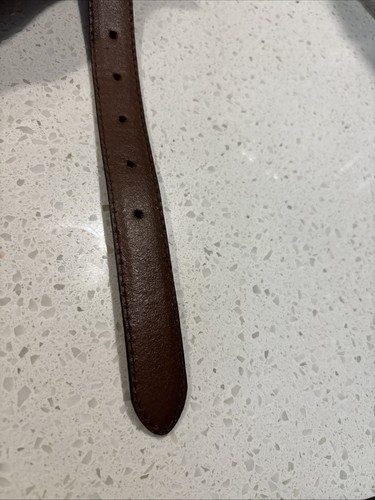 Lauren Ralph Lauren Women’s Brown & Green Leather Belt W/ Stitching SZ XL - Picture 9 of 10