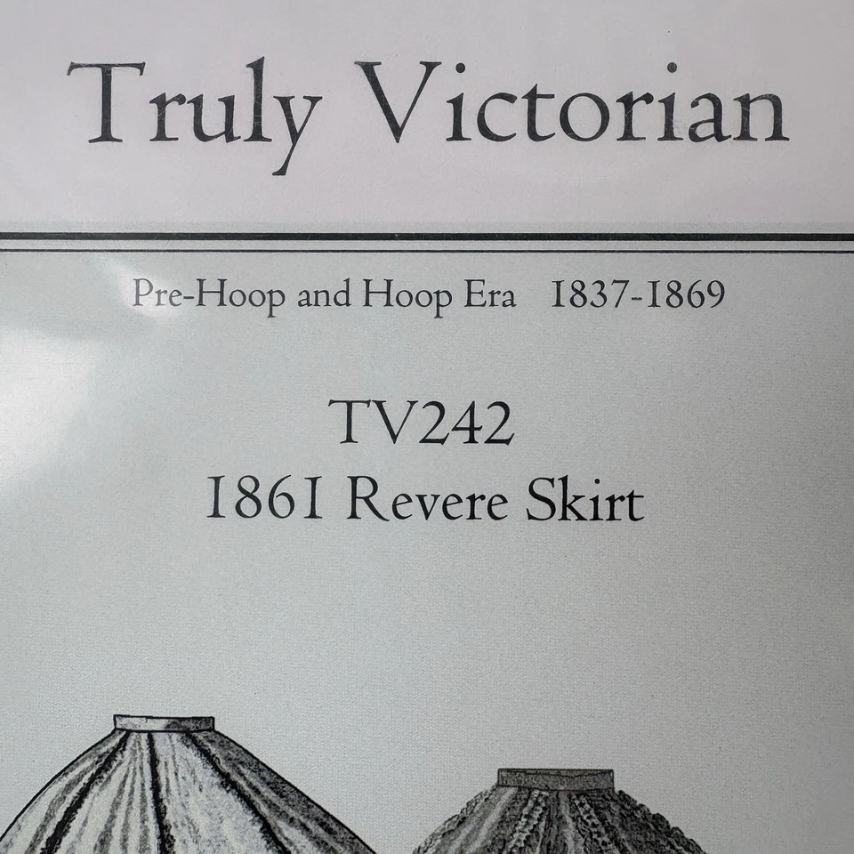 TV242 Truly Victorian 1861 Revere Skirt Sew Pattern One Sz Fits All NIP Hoop Era - Image 4 of 4