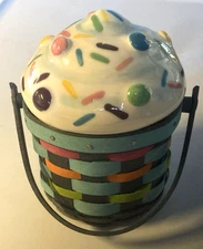 Longaberger 2017 Sidekick Basket Set with Cupcake Pottery Lid-NEW-SHIPS FREE!!!
