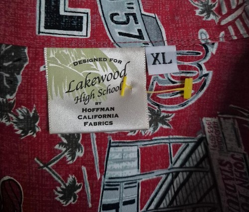 Vtg Lakewood High School Lancers California Hawaiian Shirt XL - Picture 2 of 4
