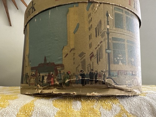 Rare Oval Vintage Dobbs Fifth Avenue Hat Box New York 14.5"x12.5" - Picture 10 of 18