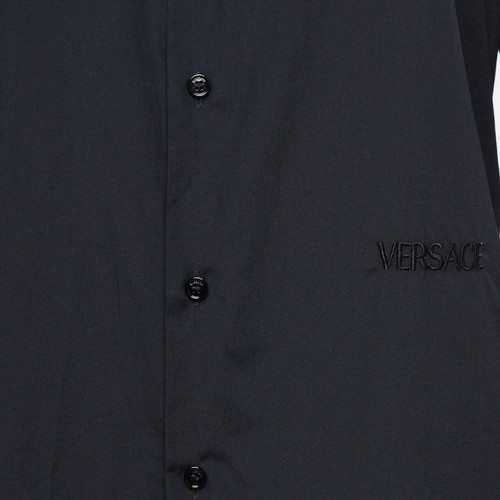 Versace Black Printed Cuff Cotton Long Sleeve Shirt S - Picture 3 of 8