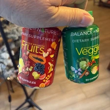 Veggie & Fruit Dietary Supplement Set of 2 - 90 Capsules Each