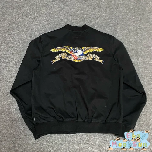 Veste noire brodée SS16 Supreme x Antihero Bomber taille S