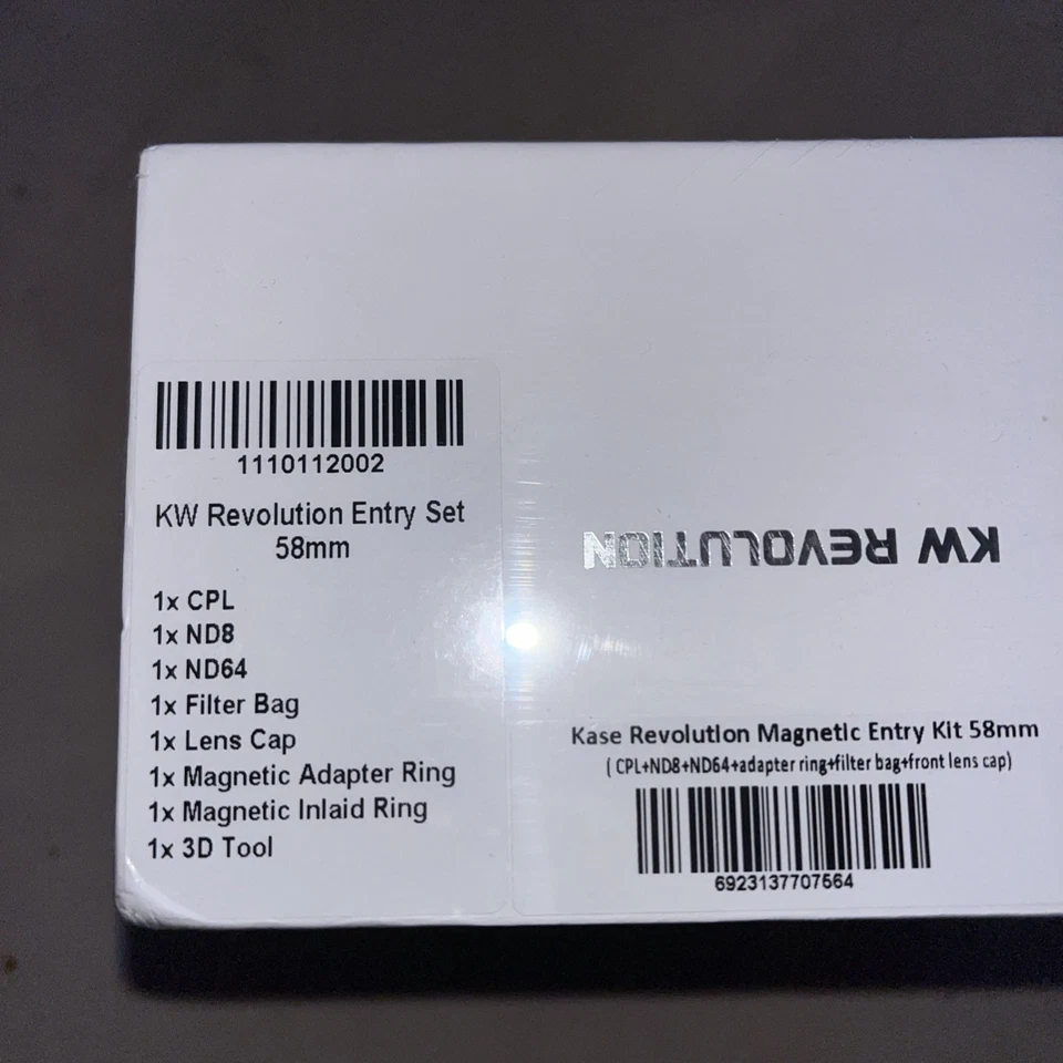 Kase KW Revolution Magnetic Filter Entry Kit - CPL / ND8 / ND64 / Cap / Bag 58mm - Image 2 of 2