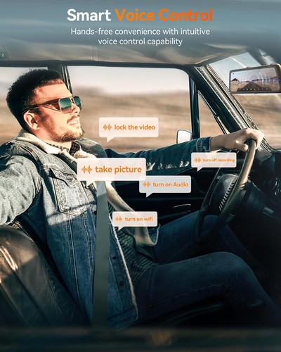 WOLFBOX G900PRO V02 Mirror Dash Cam IMX678 5.8GHz WiFi GPS,W/4A Acc Hardwire Kit - Bild 6 von 7