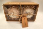 Rae Dunn Ceramic Christmas Ornaments Set Mr. & Mrs. by Magenta New In Open Box