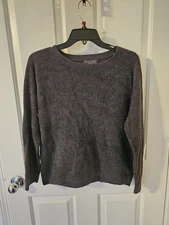 Barefoot Dreams Cozychic Lite Fuzzy Knit Raglan Sleeve Pullover Sweater Size S