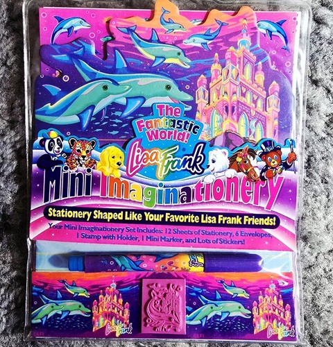 VINTAGE - LISA FRANK - MINI IMAGINATIONERY STATIONERY SET - New Sealed DOLPHINS