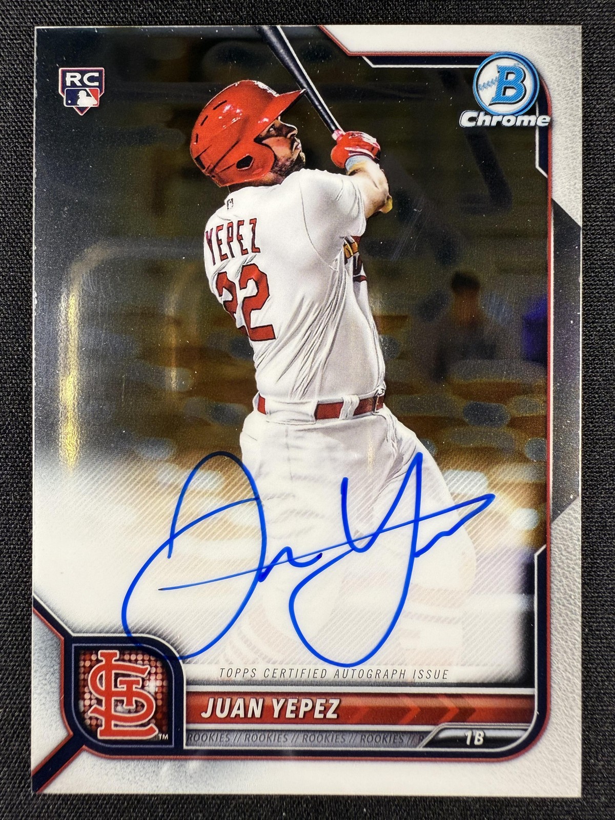 2022 Bowman Chrome #CRA-JY Juan Yepez Rookie Autograph