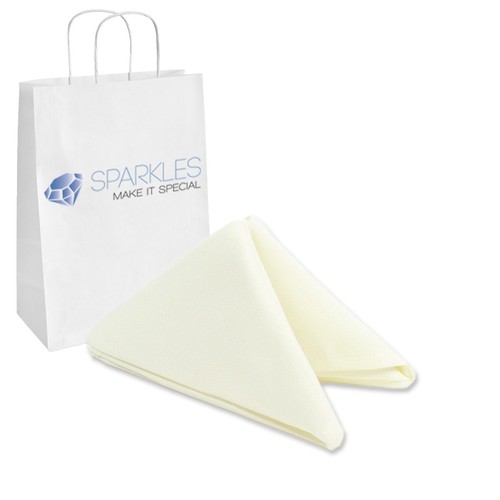 10 pcs 17"x17" inch Polyester Cloth Napkin - Ivory - Wedding Linen of