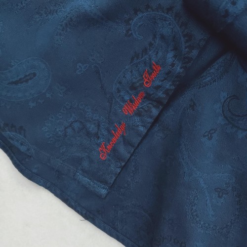 Robert Graham Shirt Mens Large Blue Classic Fit Paisley Jacquard Long Sleeve - Picture 7 of 11