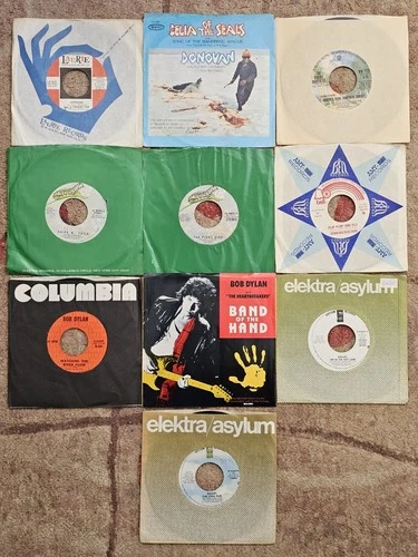 Lot 10 Rock 45's Donovan Doobie Brothers Doors Bob Dylan Eagles + More