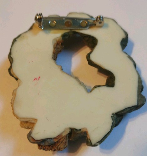 Broche broche corona oso de peluche vintage retazos corazón de campo antropomórfico - Imagen 4 de 5