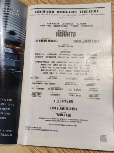In the Heights Playbill November 2010 Broadway Jordin Sparks - Picture 4 of 5
