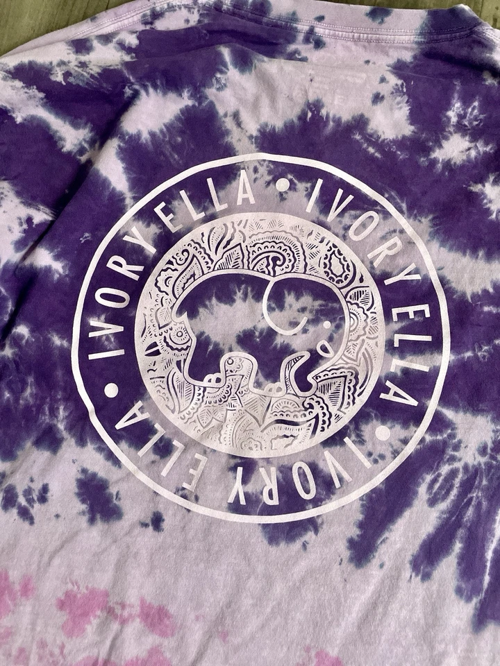 Womens Ivory Ella 🐘Tie Dye Long Sleeve Shirt Purple/Pink sz M - Image 4 of 4