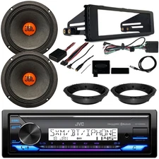 JVC KD-X38MBS Bluetooth Stereo Receiver, 6.5" 300W Speakers (Pair), Accessories