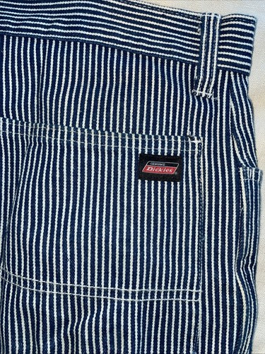 Dickies Shorts Blue Hickory Striped Denim 38 X 13 Cargo Railroad Carpenter - Picture 12 of 16
