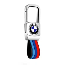For BMW Tricolor Leather Car Keychain Metal Key Ring Fashion Car Accessories