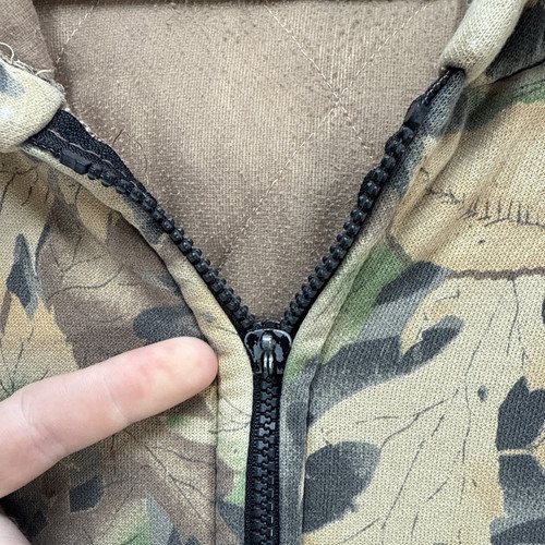 Sudadera con Capucha Camuflada Vintage Adulto 2XL Verde Años 90 Camuflaje Árbol Real Mussy Edredón Forrado - Imagen 4 de 10