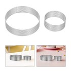  10pcs Stainless Steel Perforated Mousse Cake Rings - Round Baking Rings For