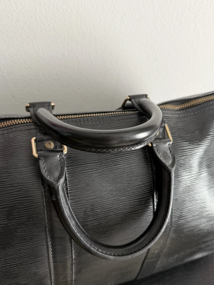 Louis Vuitton Keepall 50 Couro Epi Preto Vintage 1993 França VI0933 Excelente - Imagem 3 de 4