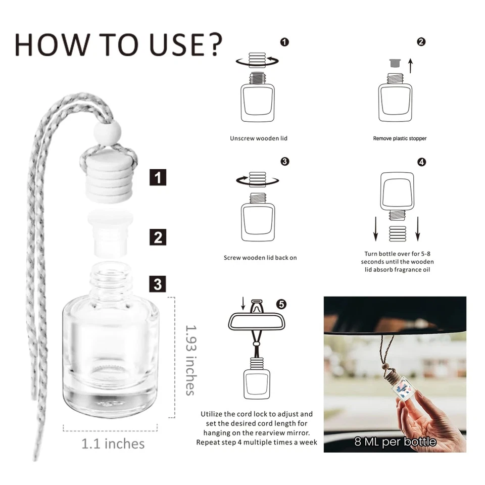 Botella de perfume coche con suspensión aromaterapia 1 botella Foto 3 de 4