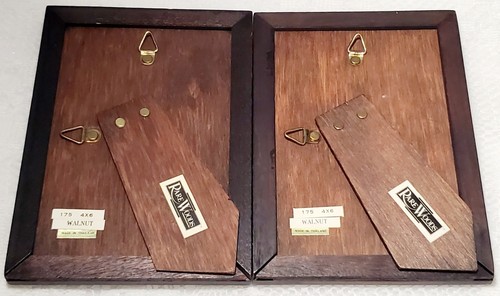2 rare cornici in legno 5x7 per faro 4"x6 noce conclave 1 paio vintage Thailandia - Foto 2 di 14