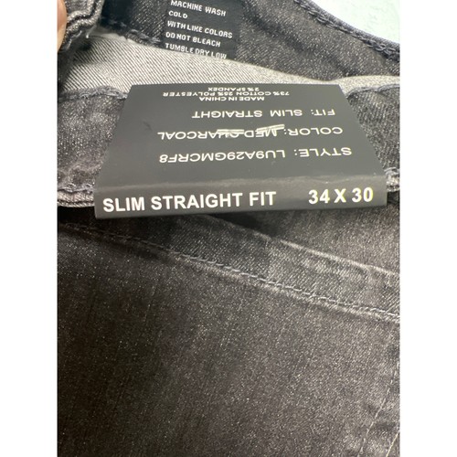 Michael Strahan Medium Charcoal Wash Denim Jeans Slim Straight Sze 34W 30L 34x30 - Picture 10 of 10