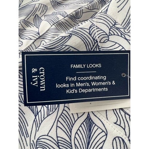 NWT Crown & Ivy Girls Kids Youth Blue Floral Chino Shorts Size 18 Pockets - Picture 4 of 13