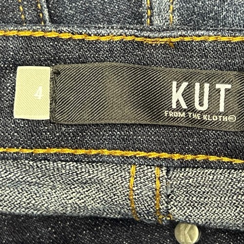 Kut From The Kloth Jeans 4 Blue Stevie Ankle Straight Leg Striped Stretch Casual - Picture 8 of 12