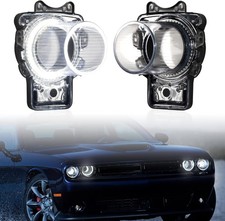 LED Headlights Inlet Tubes for Dodge Challenger 15-20, Head Lamps Air Inserts...