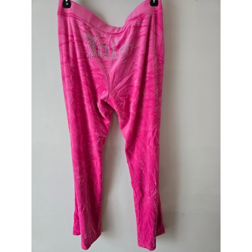 Juicy Couture Womens Velour Tracksuit Set Hoodie & Pants Pink Medium Y2K - Picture 11 of 16