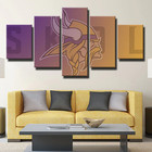 Minnesota Vikings NFL Football Sports Team Logo 5 Piece Panel Canvas Wall Art