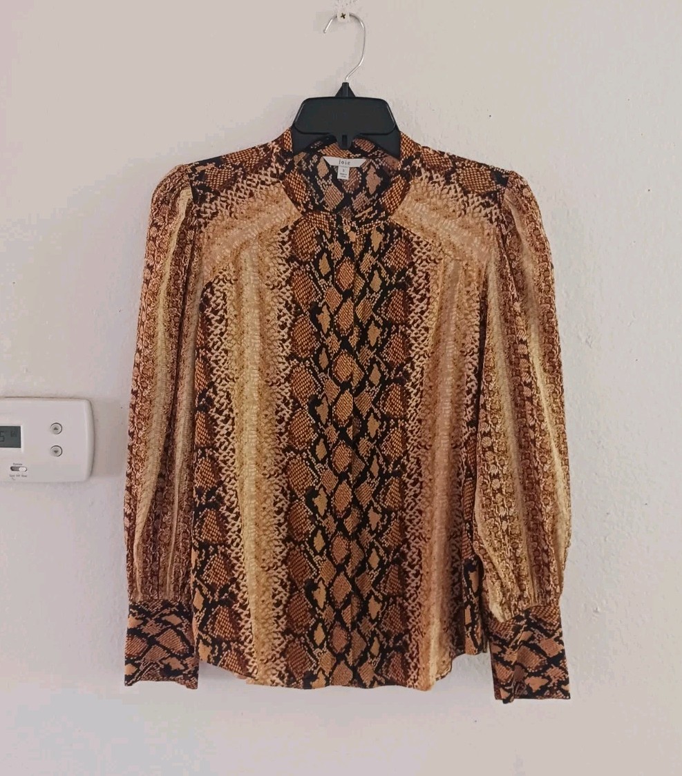 Joie Long Sleeve Animal Print Blouse Size S - image 4