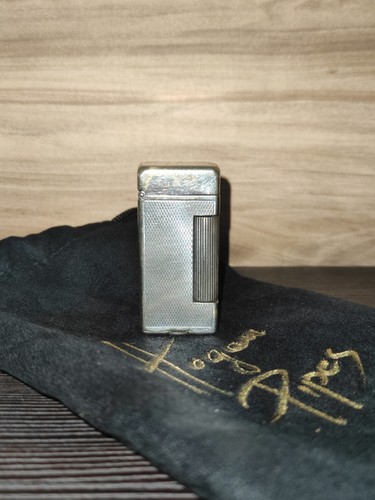 Lighter Dunhill Petrol Silver Plated Reg.Des.829048 Paris - Picture 1 of 12