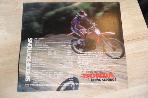 Original OEM Vintage HONDA Brochure CR125 CR125M 1976 and 1977 USA Sales Catalog - Foto 2 di 3