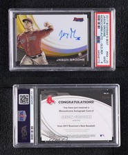 2017 Bowman's Best Monochrome Gold Refractor /50 Jason Groome PSA 9 MINT Auto