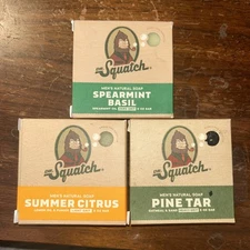 Dr Squatch Men's Natural 3 Bars Soap Spearmint Basil Summer Citrus Pine Tar 5oz
