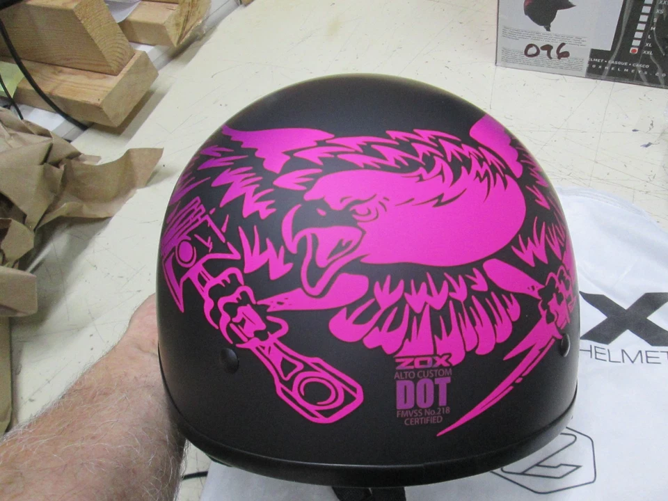 CASCO DE MOTO ZOX - SHORTY OPENFACE - PUNTO - 2XL PÚRPURA ÁGUILA NEGRO MATE Foto 4 de 4