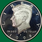 1998-S Silver Proof Kennedy Half Dollar Proof PF Coin #42106